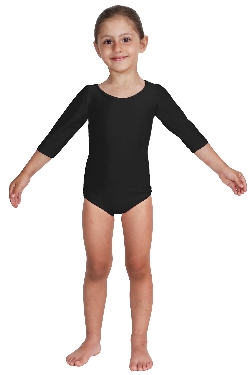 BODY DANZA LYCRA MANICA TRE QUARTI NERO BABY